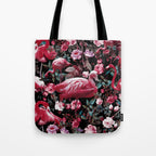 Floral and Flamingo VIII pattern Tote Bag Gallery Image 1