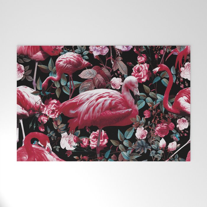 Floral and Flamingo VIII pattern Welcome Mat Gallery Image 1