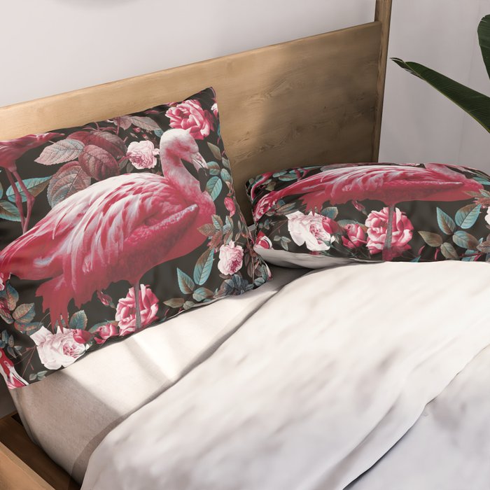 Floral and Flamingo VIII pattern Pillow Sham Gallery Image 2