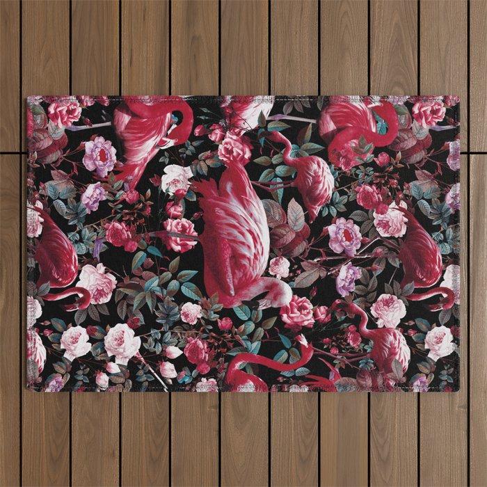 Floral and Flamingo VIII pattern Outdoor Rug Gallery Image 1