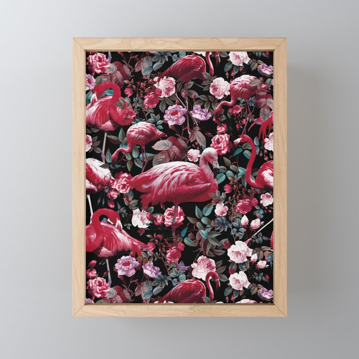 Floral and Flamingo VIII pattern Mini Art Print Gallery Image 1