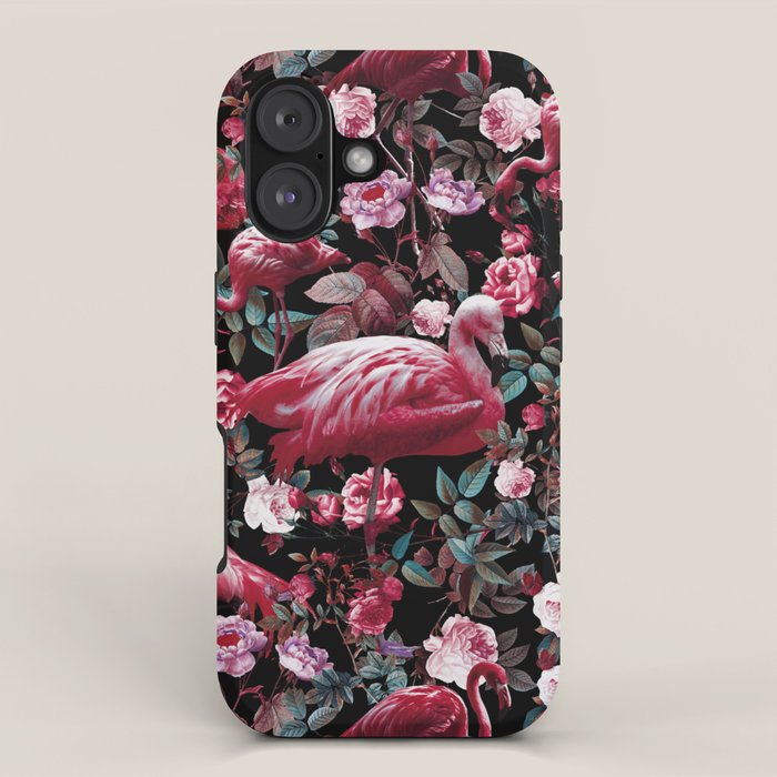 Floral and Flamingo VIII pattern iPhone Case Gallery Image 1