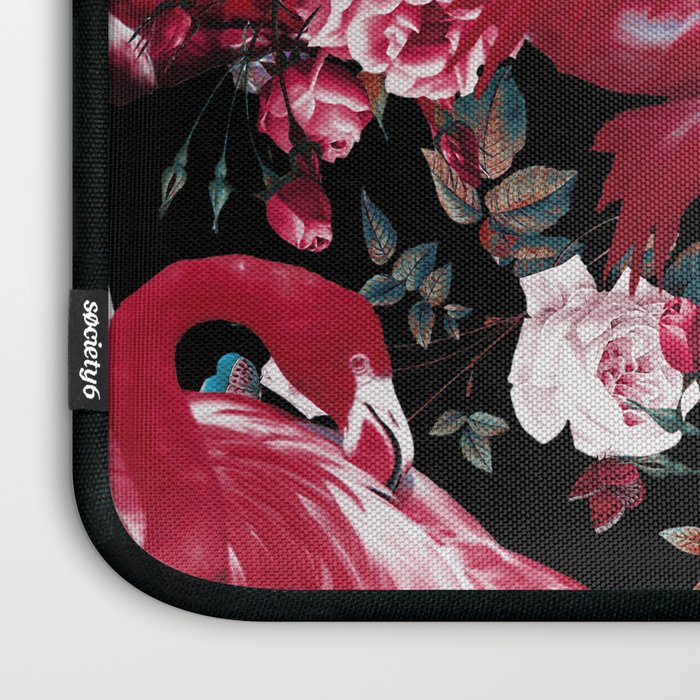 Floral and Flamingo VIII pattern Laptop Sleeve Gallery Image 3