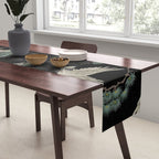 Asian Crane on Black Japanese Woodblock Art Table Runner Gallery Image 2