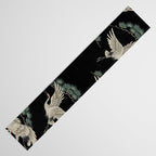 Asian Crane on Black Japanese Woodblock Art Table Runner Gallery Image 3