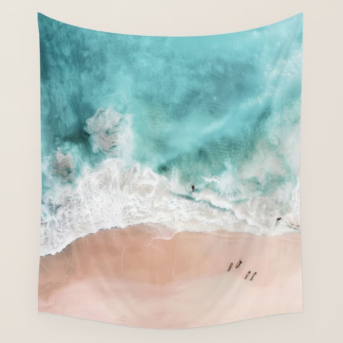 Pink Sand Beach Print Wall Tapestry Gallery Image 4