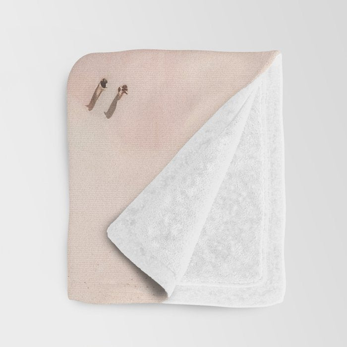 Pink Sand Beach Print Throw Blanket Gallery Image 3