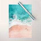 Pink Sand Beach Print Wrapping Paper Gallery Image 1