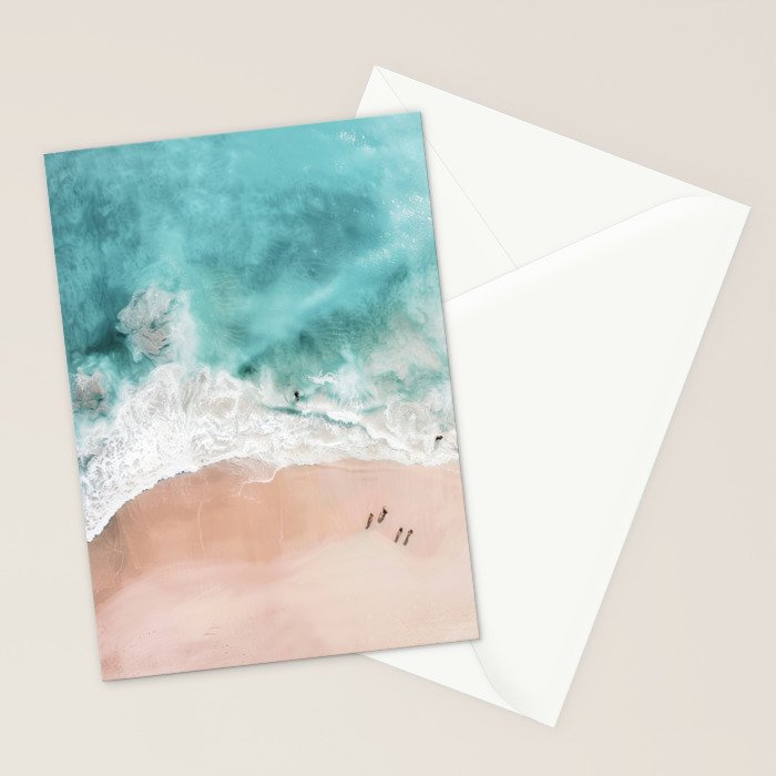 Pink Sand Beach Print Stationery Card Gallery Image 2