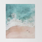 Pink Sand Beach Print Throw Blanket Gallery Image 2