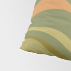 Modern Retro Liquid Swirl Abstract Pattern Square in Vintage Olive Green and Cantaloupe Orange Pillow Sham Gallery Image 4