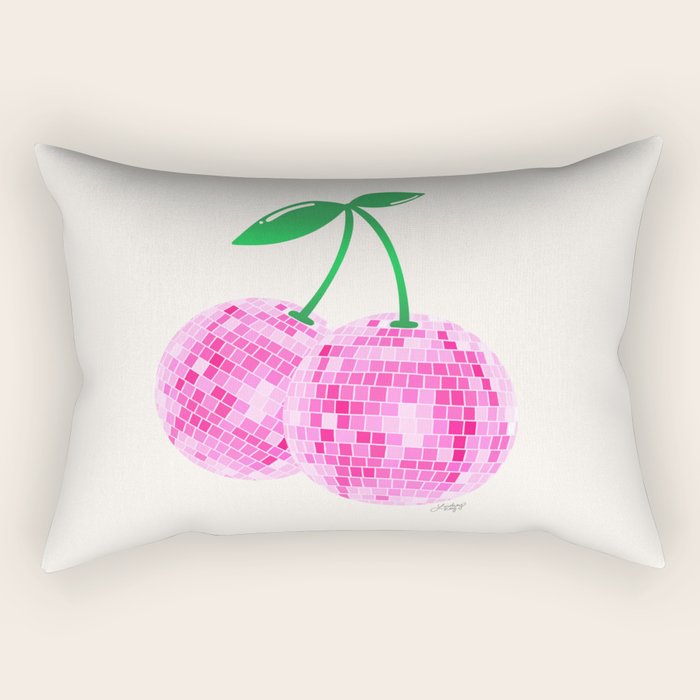 Disco Ball Cherries Rectangular Pillow Gallery Image 1