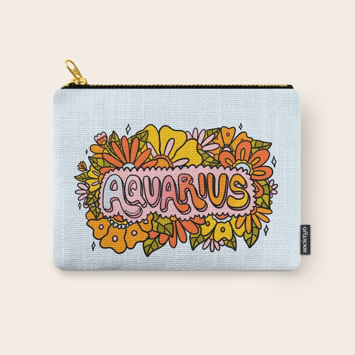 Aquarius Flowers Carry All Pouch Gallery Image 1