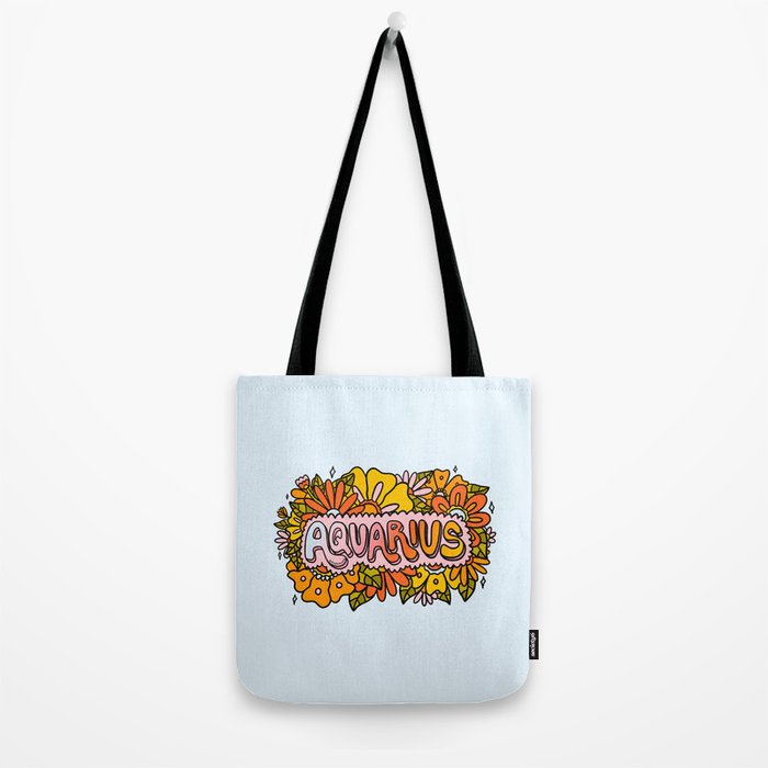 Aquarius Flowers Tote Bag Gallery Image 2