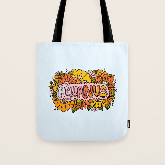 Aquarius Flowers Tote Bag Gallery Image 1