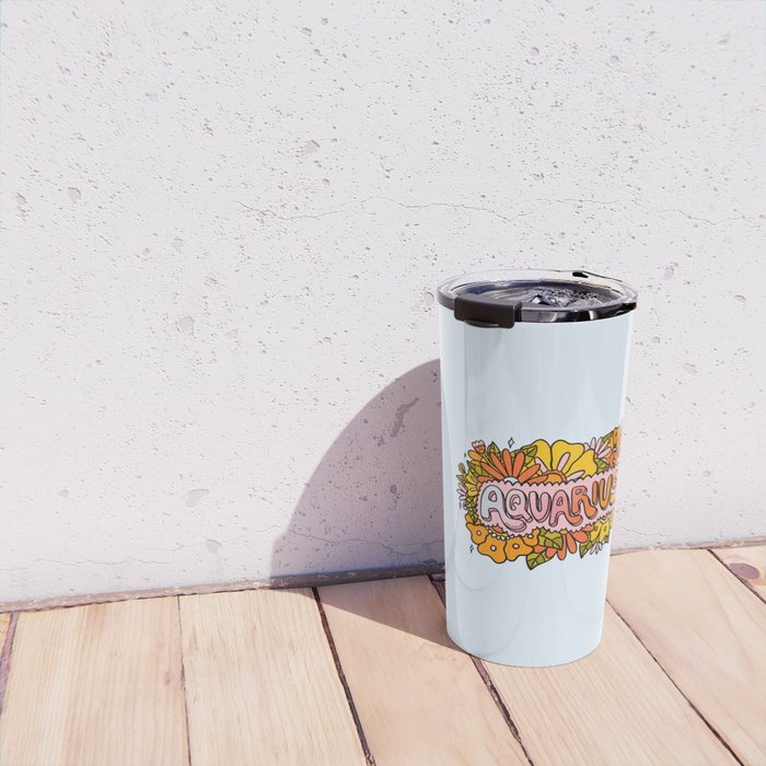 Aquarius Flowers Travel Mug Gallery Image 4
