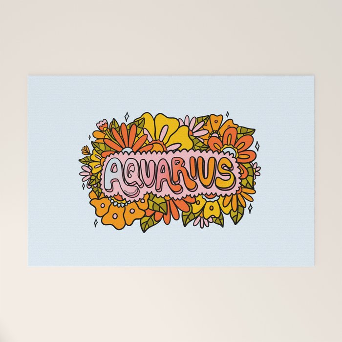 Aquarius Flowers Welcome Mat Gallery Image 1