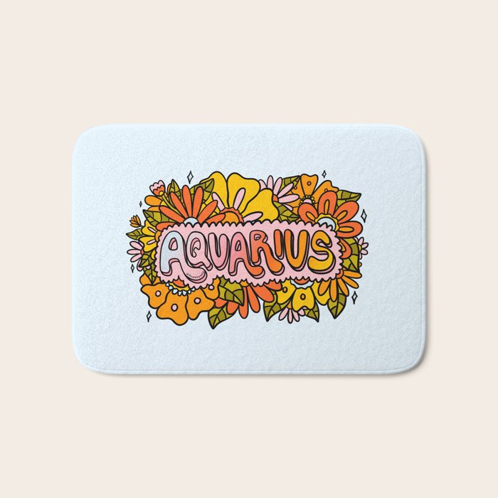 Aquarius Flowers Bath Mat Gallery Image 1