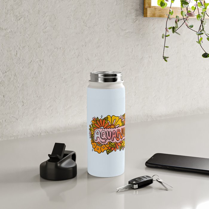 Aquarius Flowers Water Bottle Gallery Image 4