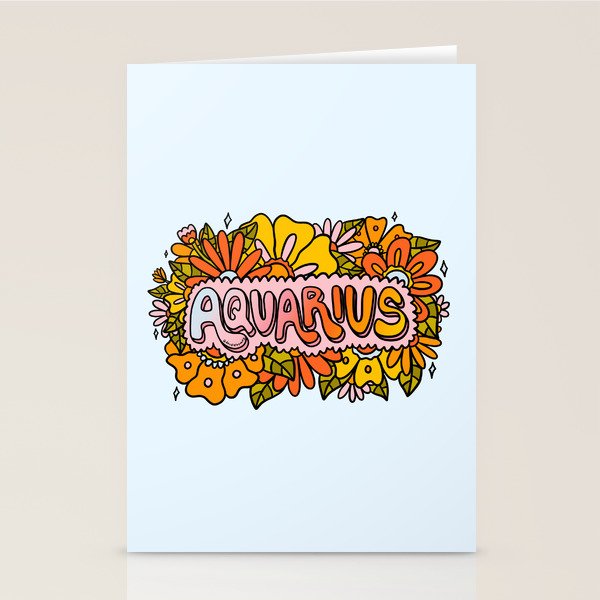Aquarius Flowers Stationery Card Gallery Image 2
