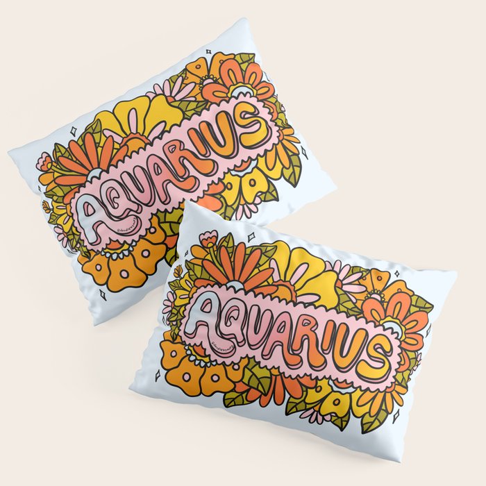 Aquarius Flowers Pillow Sham Gallery Image 1