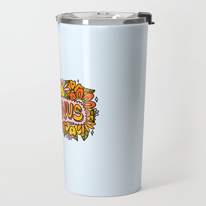 Aquarius Flowers Travel Mug Gallery Image 2