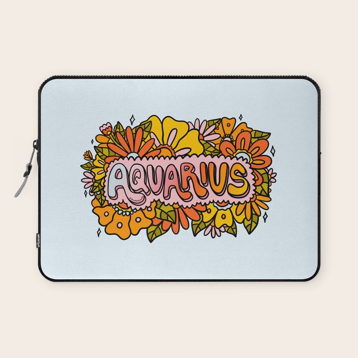 Aquarius Flowers Laptop Sleeve Gallery Image 1