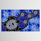 Authentic Aboriginal Art - Baby Sea Turtles Tablecloth Gallery Image 2