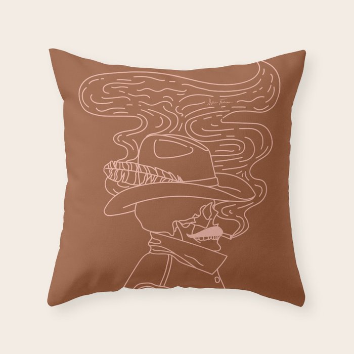 Love or Die Tryinâ - Cowhand - Rust & Peach Throw Pillow Gallery Image 6