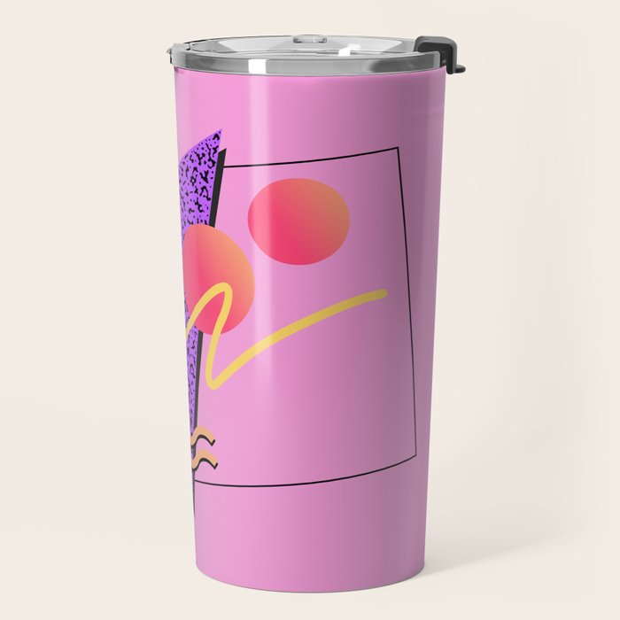 Memphis pattern 124 - 80s / 90s Retro Travel Mug Gallery Image 2