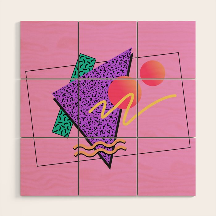 Memphis pattern 124 - 80s / 90s Retro Wood Wall Art Gallery Image 1