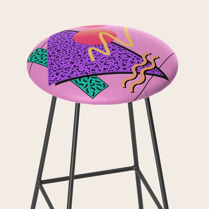 Memphis pattern 124 - 80s / 90s Retro Stool Gallery Image 2