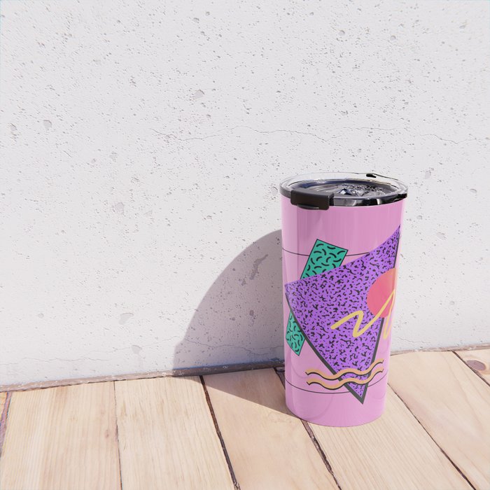 Memphis pattern 124 - 80s / 90s Retro Travel Mug Gallery Image 4