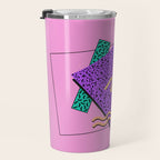 Memphis pattern 124 - 80s / 90s Retro Travel Mug Gallery Image 3