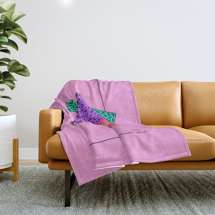 Memphis pattern 124 - 80s / 90s Retro Throw Blanket Gallery Image 1