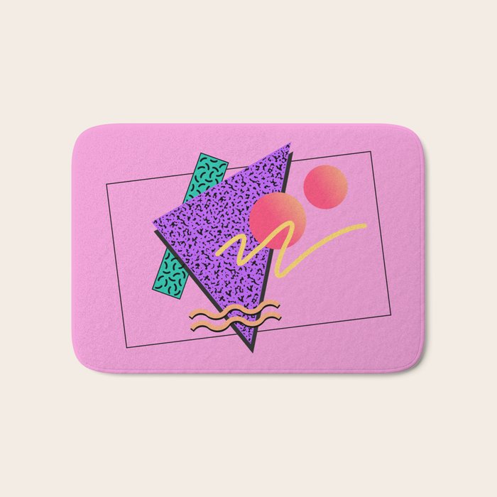 Memphis pattern 124 - 80s / 90s Retro Bath Mat Gallery Image 1