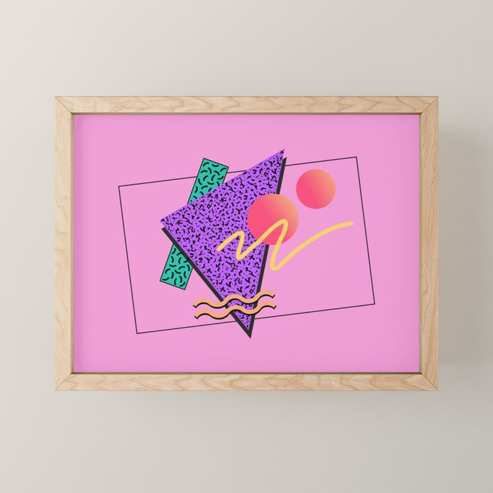 Memphis pattern 124 - 80s / 90s Retro Mini Art Print Gallery Image 1