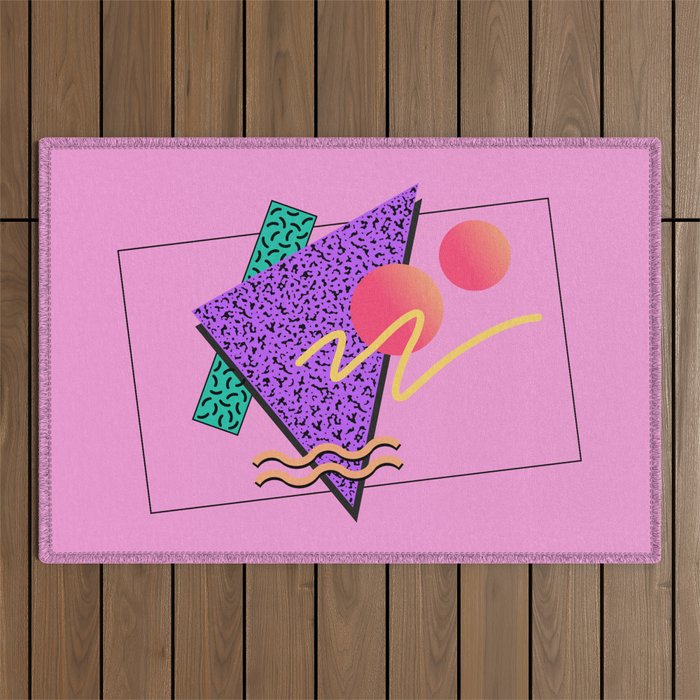 Memphis pattern 124 - 80s / 90s Retro Outdoor Rug Gallery Image 1