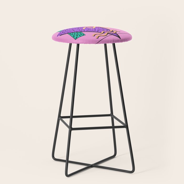 Memphis pattern 124 - 80s / 90s Retro Stool Gallery Image 1
