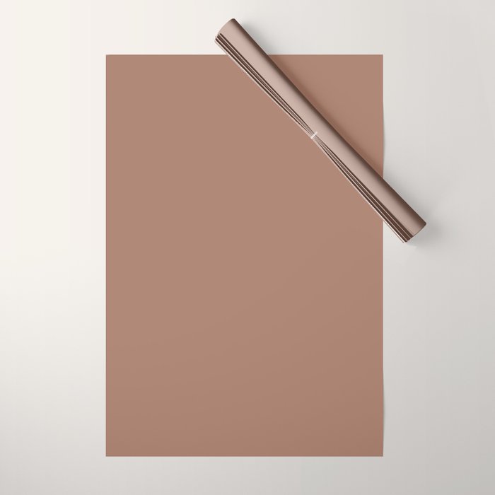 Mocha Brown Solid Color Wrapping Paper Gallery Image 1