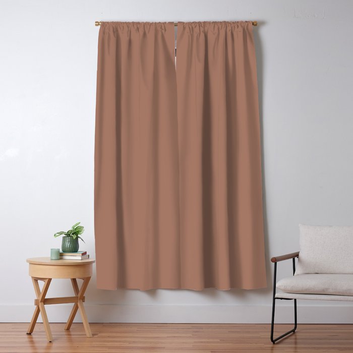 Mocha Brown Solid Color Window Curtain Gallery Image 5