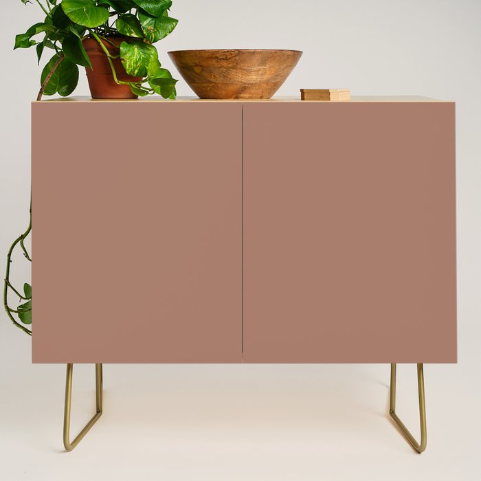 Mocha Brown Solid Color Credenza Gallery Image 1