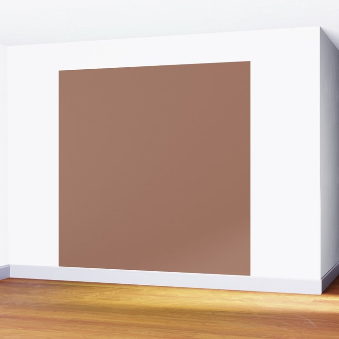 Mocha Brown Solid Color Wall Mural Gallery Image 2