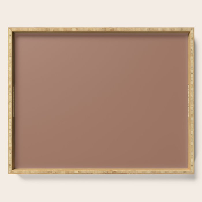 Mocha Brown Solid Color Serving Tray Gallery Image 1