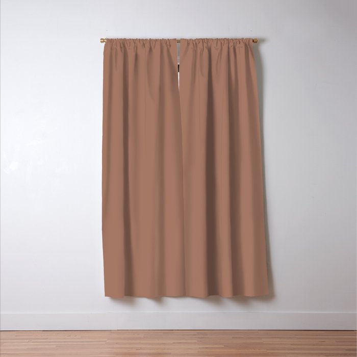 Mocha Brown Solid Color Window Curtain Gallery Image 3