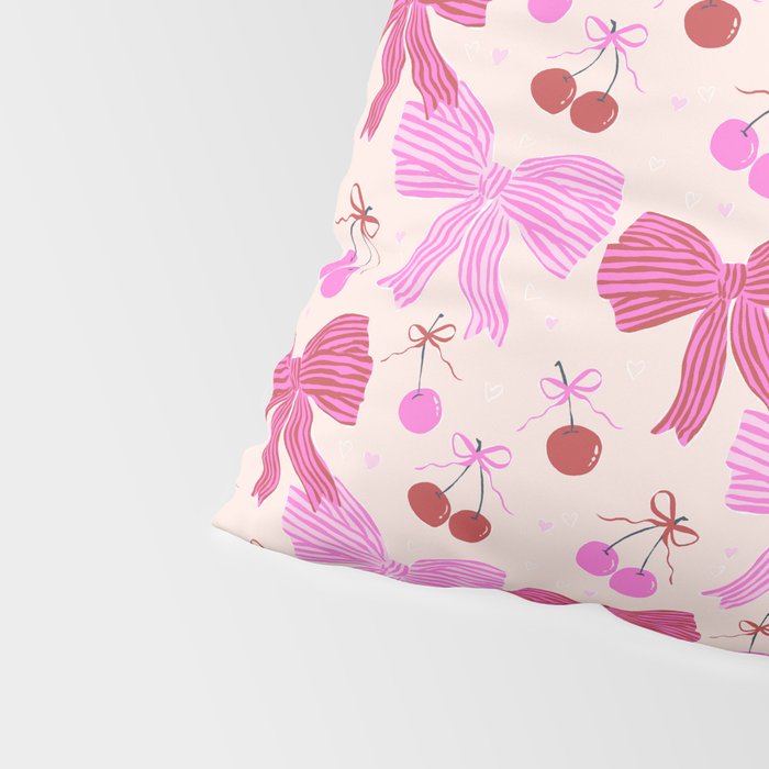 Striped Bows with Cherries  Pillow Sham Gallery Image 4