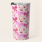 Striped Bows with Cherries  Travel Mug Gallery Image 3