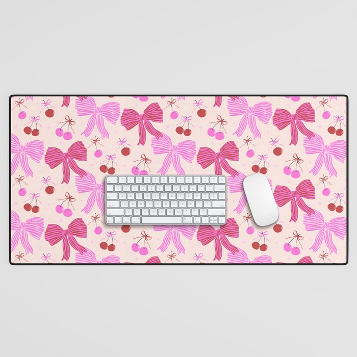 Striped Bows with Cherries  Desk Mat Gallery Image 1