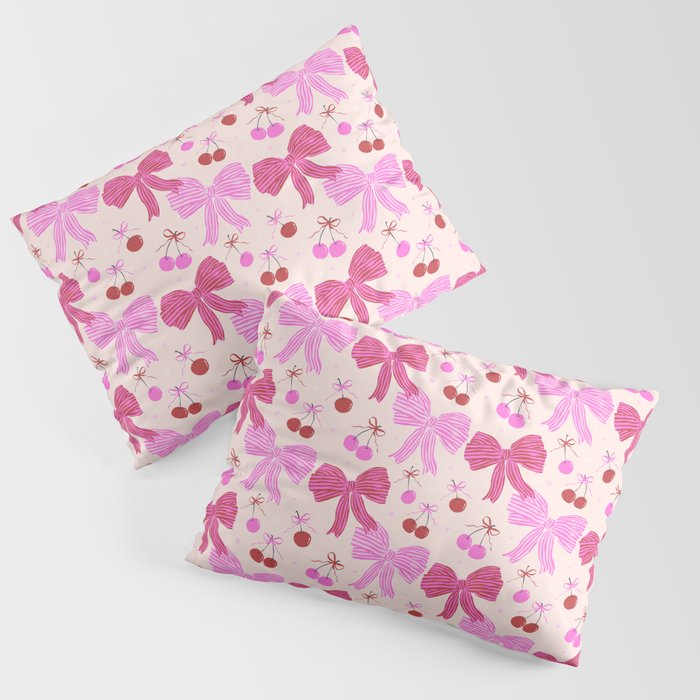 Striped Bows with Cherries  Pillow Sham Gallery Image 3