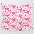 Striped Bows with Cherries  Wall Tapestry Gallery Image 4